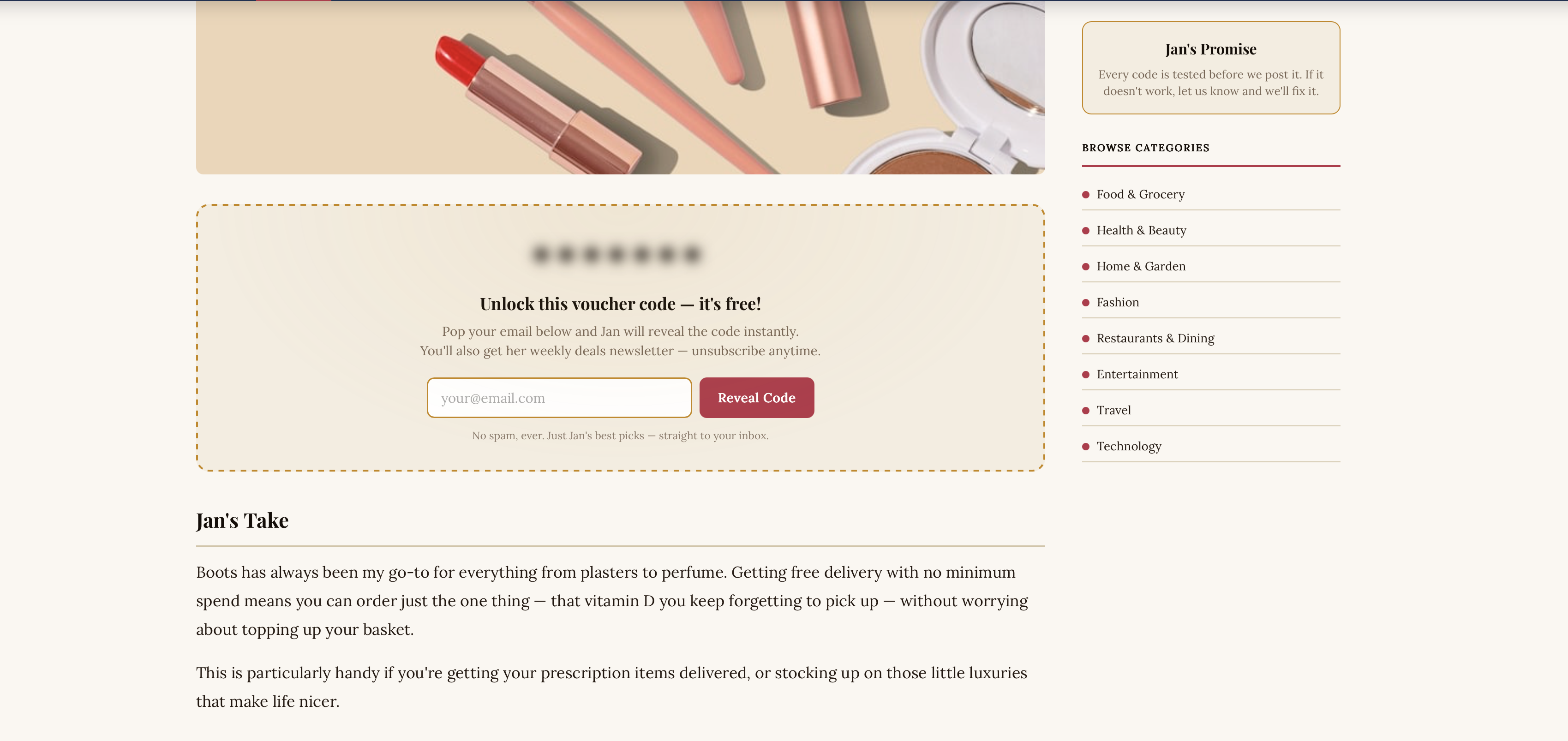 Jan's Pantry — Voucher & Deals Platform